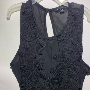 Black flower body suit